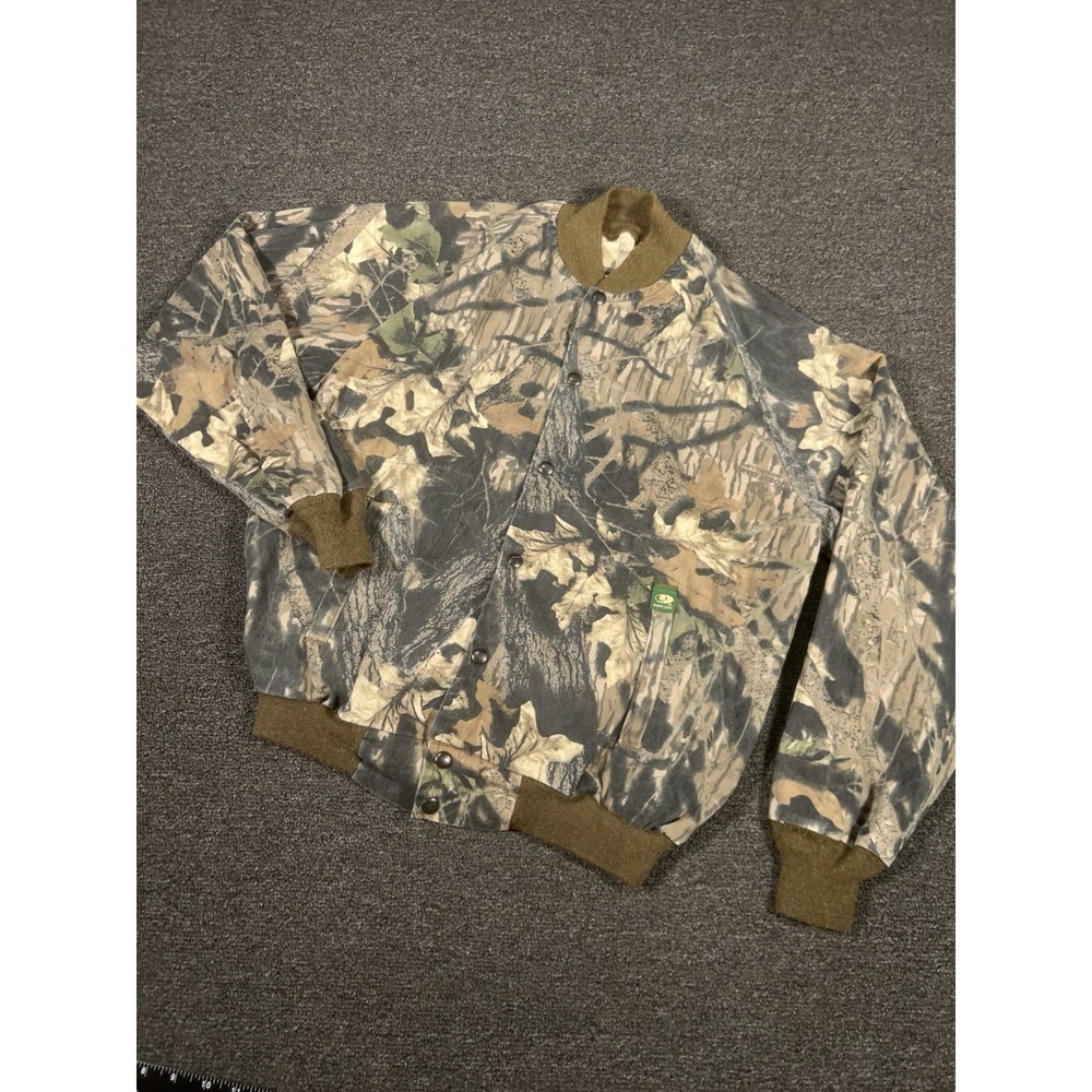 Vintage Mossy Oak Camo Jacket Men's Medium Hunting Outdoors Break Up Made In USA